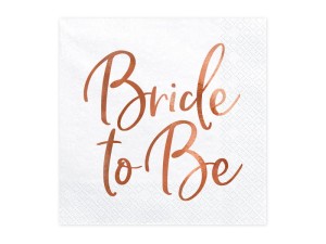Servietten Bride to Be, roségold, 33x33cm (1 VPE / 20 Stk.)
