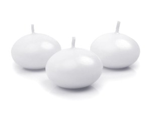 Schwimmkerze matt, weiß, 4cm (1 VPE / 50 Stk.)