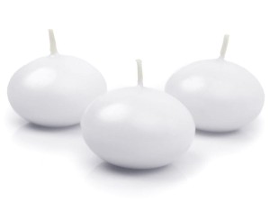 Schwimmkerze matt, weiß, 5cm (1 VPE / 10 Stk.)