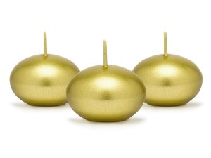 Metallisierte Schwimmkerze, gold, 4cm (1 VPE / 50 Stk.)