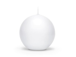 Kugelkerze matt, weiß, 6cm (1 VPE / 10 Stk.)