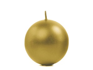 Metallisierte Kugelkerze, gold, 6cm (1 VPE / 10 Stk.)