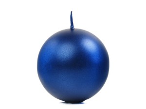 Metallisierte Kugelkerze, marineblau, 6cm (1 VPE / 10 Stk.)