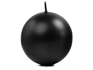 Metallisierte Kugelkerze, schwarz, 8cm (1 VPE / 6 Stk.)