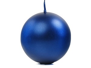 Metallisierte Kugelkerze, marineblau, 8cm (1 VPE / 6 Stk.)