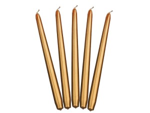 Metallisierte Kegelkerze, gold, 29cm (1 VPE / 10 Stk.)