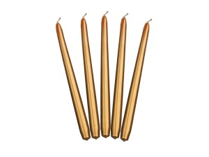 Metallisierte Kegelkerze, gold, 24cm (1 VPE / 10 Stk.)