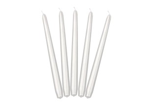 Metallisierte Kegelkerze, perlmutt, 24cm (1 VPE / 10 Stk.)
