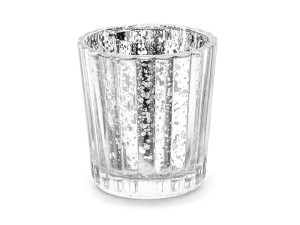 Kerzenhalter, silber, 6cm (1 VPE / 4 Stk.)