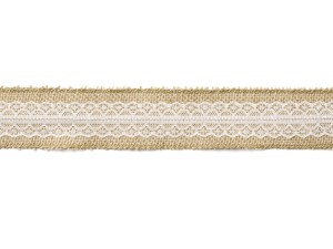 Juteband mit Spitze, 5x500cm
