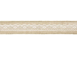 Juteband mit Spitze, 5x500cm