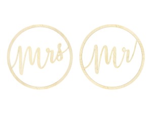 Deko-Aufhänger Mr Mrs, 38cm (1 VPE / 2 Stk.)
