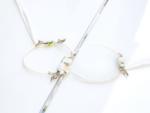 Auto-Dekorationsset aus Rattan, weiß