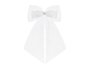 Schleifen mit Schleife und Rosette, weiß, 14cm (1 VPE / 2 Stk.)